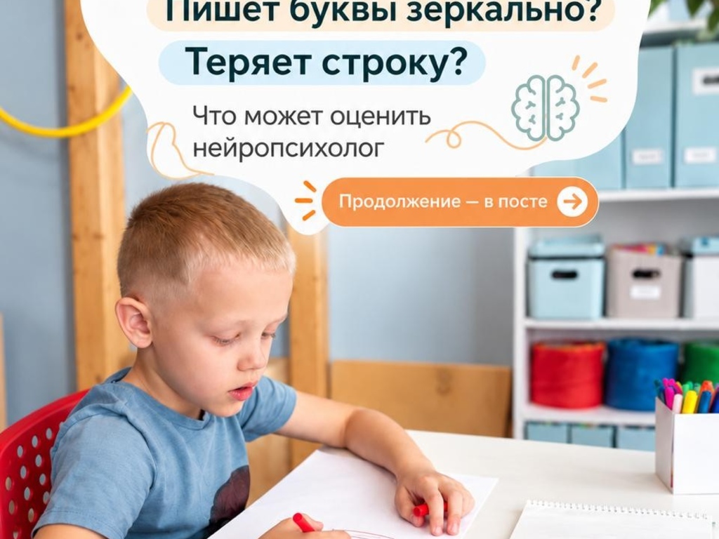Если ребёнок путает право и лево, пишет некоторые буквы зеркально или теряет строку при чтении и письме, это не всегда связано только с невнимательностью 👆